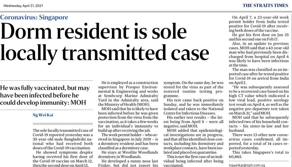 Dorm resident is sole locally transmitted&nbsp;case