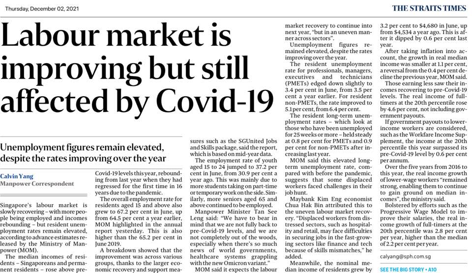 Labour market is improving but still affected by&nbsp;Covid-19